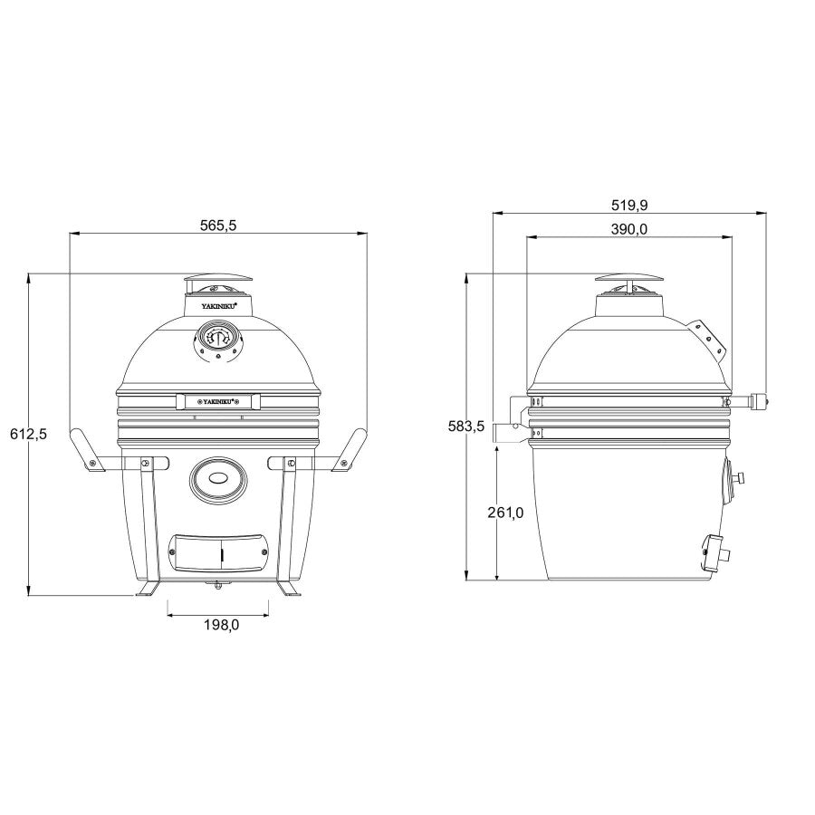 COMPACT YAKINIKU 13 INCH KAMADO GRILL INCL. CAMPING ONDERSTEL freeshipping - %s Kamado hopname%